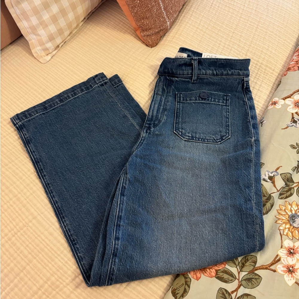 LOFT Wide Leg Crop Sailor Jeans - Picture 5 of 5